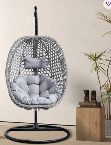 Hanging Egg Chair – Modern Mesh Design Cushions & Stand
