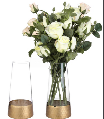 Crichlow Clear & Gold Glass Table Vase